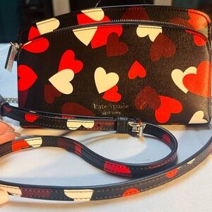 Kate Spade- Spencer Celebration- Heart East/ West Leather Crossbody for Phones